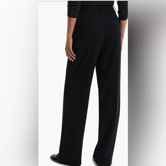 Theory Relax Wide Leg Pants trousers black sz 10 tall - Picture 2 of 8